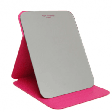Hot Pink folding travel mirror