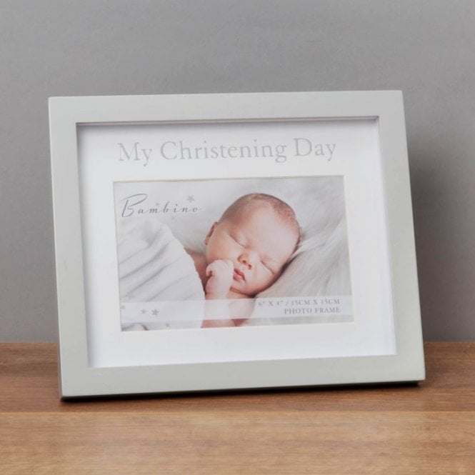 Bambino My Christening Day Frame 6 x 4  In Lidded Gift Box