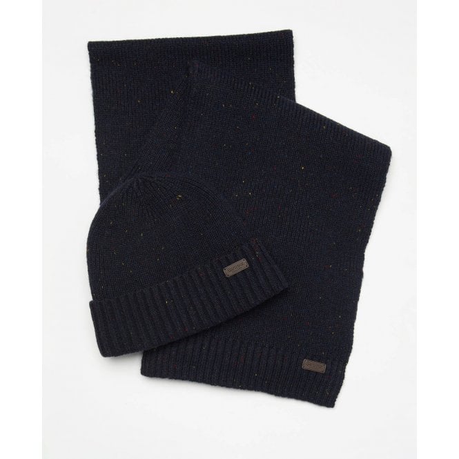 Barbour Carlton Fleck Beanie & Scarf Gift Set