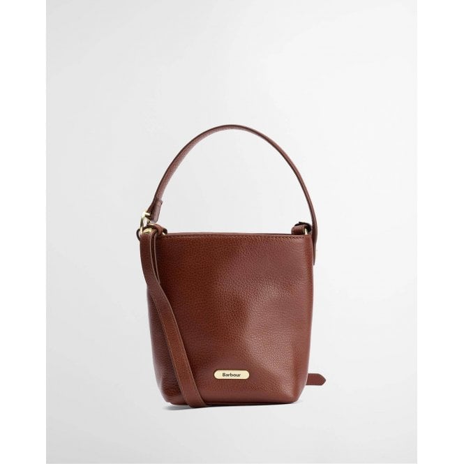 Barbour Cedar Mini Leather Bucket Bag