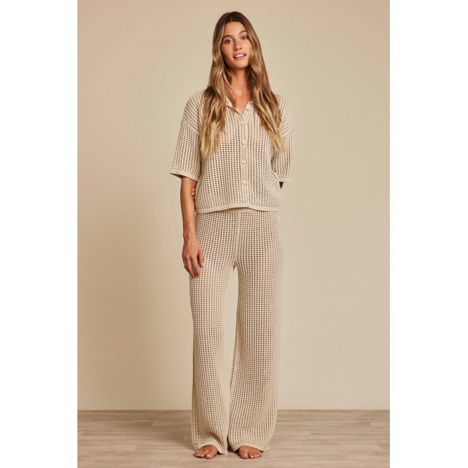 Barefoot Dreams Sunbleached Buttoned Short Sleeve