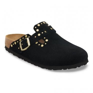 Boston Rivets Suede Leather Clogs W