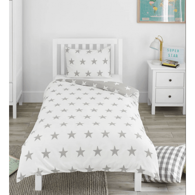 Blomsbury Grey & White Stars Duvet Set
