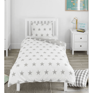 Grey & White Stars Duvet Set