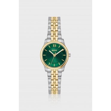 Graceful Mina Two-Tone Sunburst Pattern Dial Watch