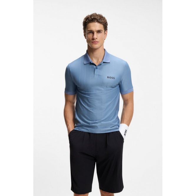 Boss Green Serve 1 Active Stripe Jersey Slim Fit Polo Shirt