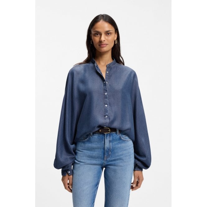 Boss Orange Betta Relaxed Fit Denim Effect Blouse