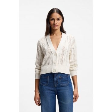 Famiens Relaxed Fit Wave Structured Cardigan