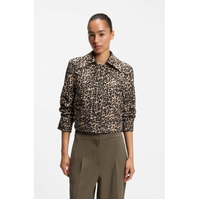 Boss Orange Janima Regular Fit Leopard Print Blazer