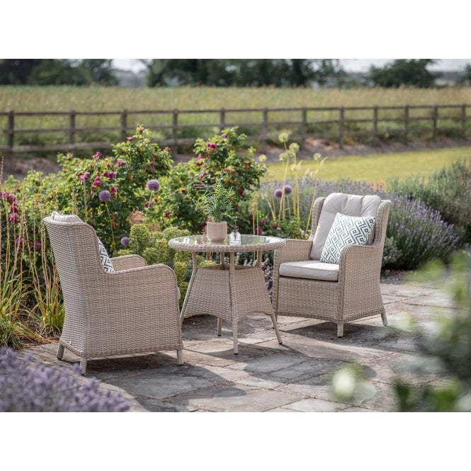 Bramblecrest Chedworth Sandstone Rattan Round Bistro Set