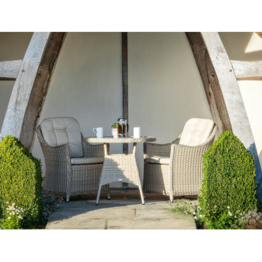 Bramblecrest Monterey Sandstone Rattan Bistro Table Set with 2 Armchairs
