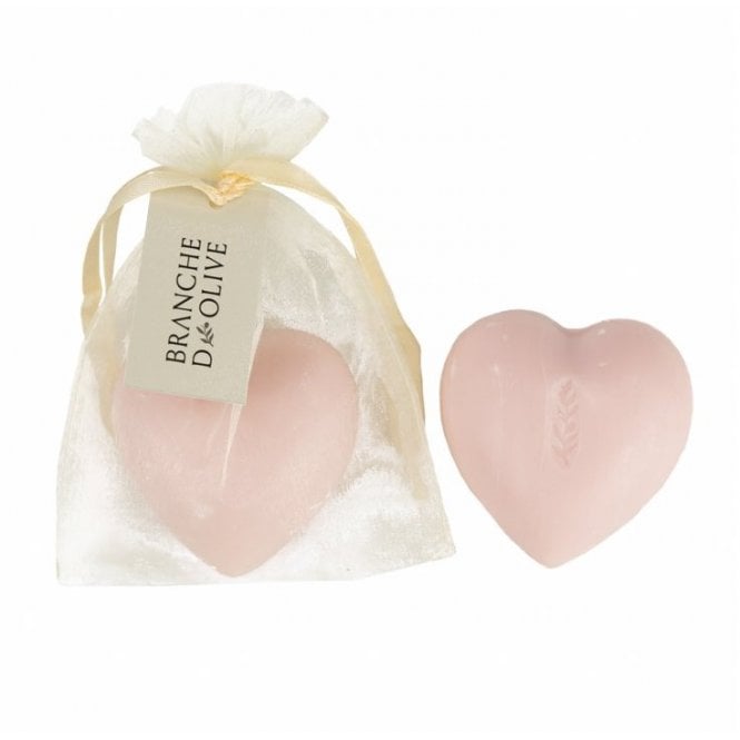 Branche DOlive 02073VH: 100g Bagged Heart Soap - Rose
