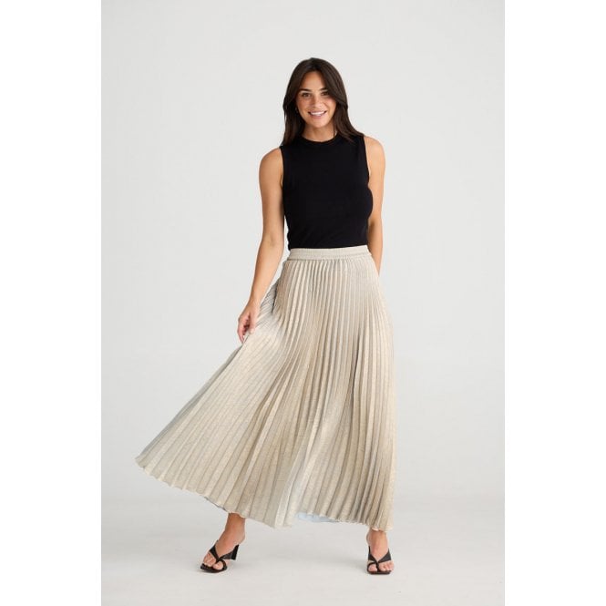 Brave+True Alias Pleated Maxi Skirt