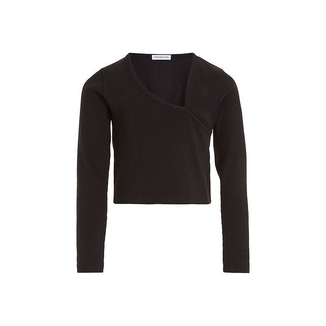 Calvin Klein Blouse - Cropped - Rib Black