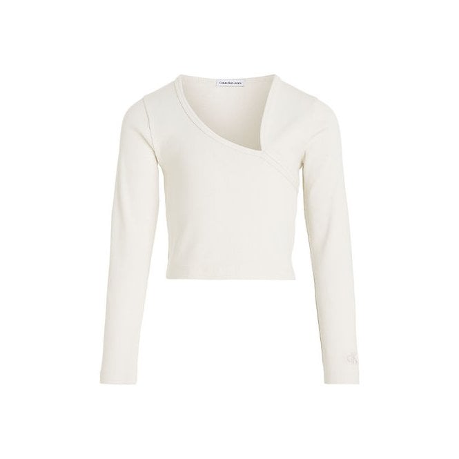 Calvin Klein Blouse - Cropped - Rib ivory