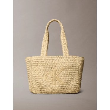Bold Hand Braided Raffia Tote Bag