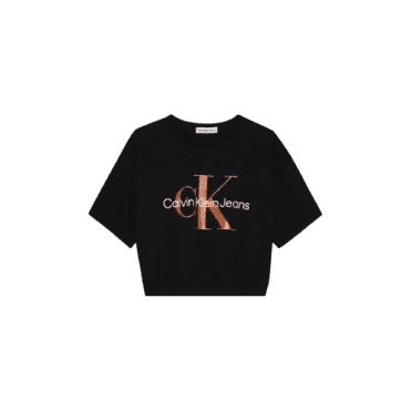 Bronze Monogram T-Shirt Black
