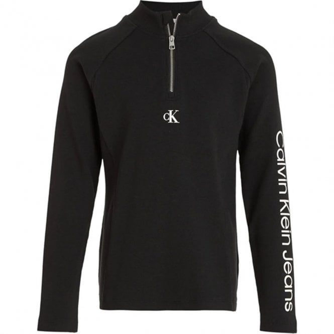 Calvin Klein Hero Logo Rib Zip Up Ls Bluse