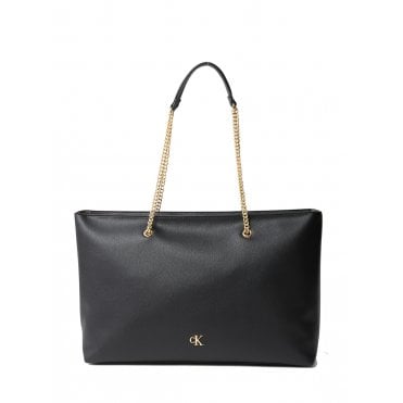 Minimal Monogram Chain Tote Bag