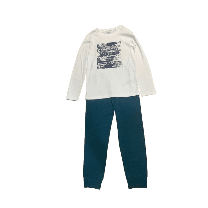 Calvin Klein Modern T-Shirt And Cuffed Trousers Knit Pyjama Set