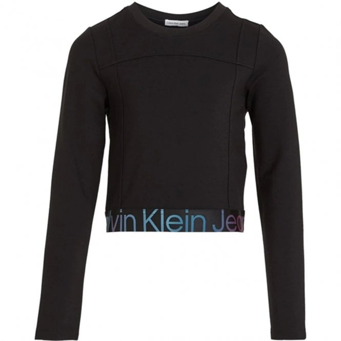 Calvin Klein Punto Tape Ls Topp Ck Black