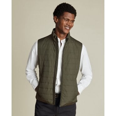 Olive Green Lightweight Quilted Gilet
