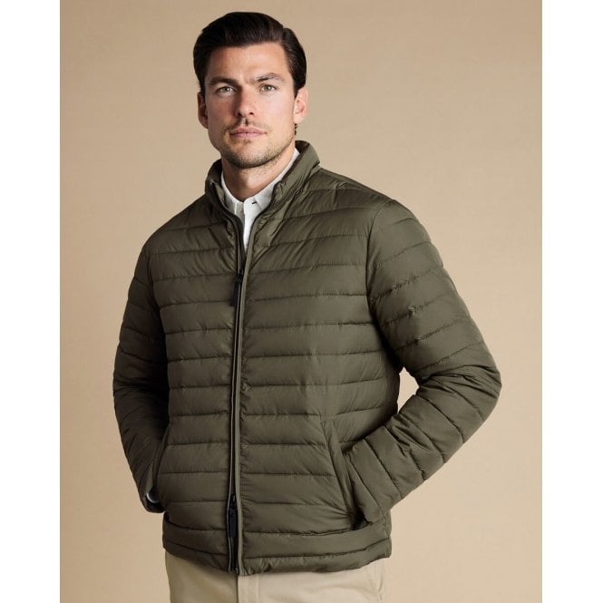 Charles Tyrwhitt Olive Green Lightweight Quilted Jacket