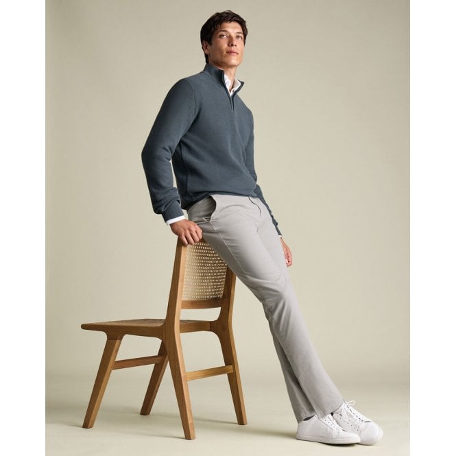 Charles Tyrwhitt Silver Grey Casual Stretch Chinos