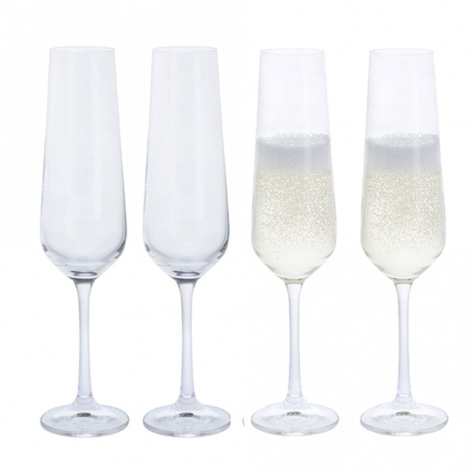 Dartington Cheers! Champagne Flute, Set of 4