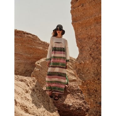 Vela Geometric Stripe Maxi Dress