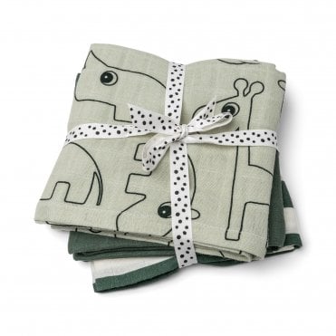 Burp cloth 3-pack GOTS Deer friends