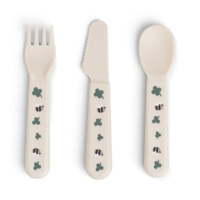 Done by Deer Foodie cutlery set Tiny farm Sand