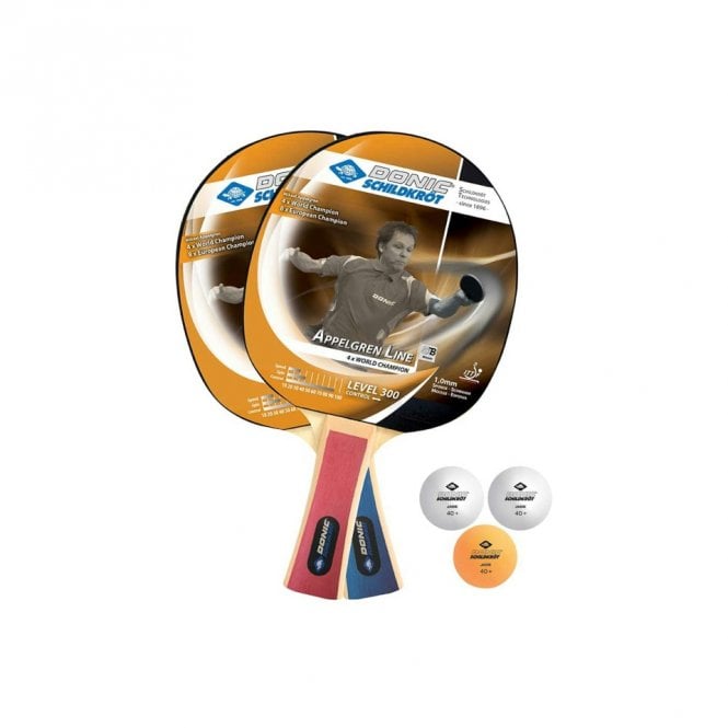 Donic Appelgren 300 Table Tennis Paddle & Balls Set