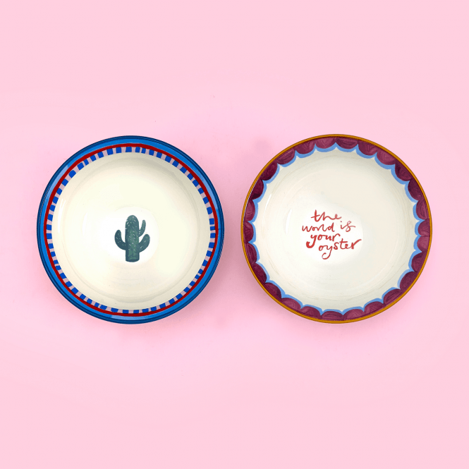 Eleanor Bowmer Electric Coast Nibble Bowls Cactus & Oyster