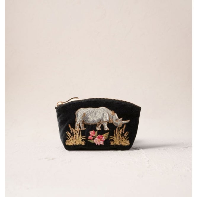 Elizabeth Scarlett Wild Rhino Velvet Coin Purse