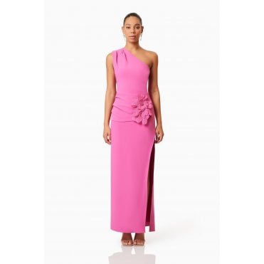 Janelle One Shoulder Gown In Pink