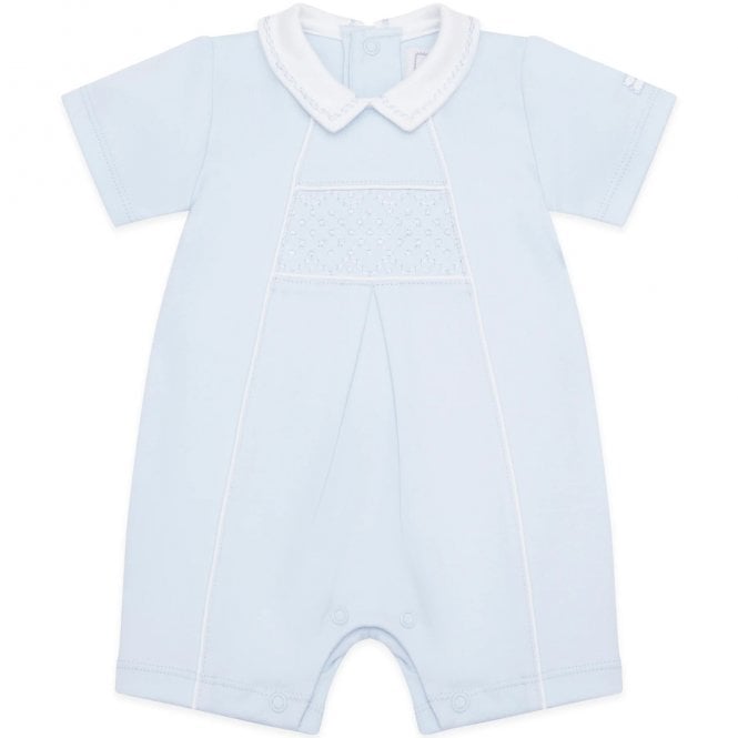 Emile et Rose Ilock Romper  inset emb panel & piping detail