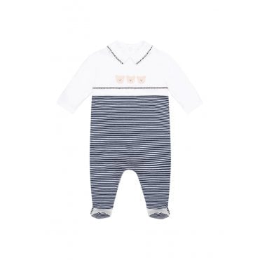SJ AIO with navy stripe lower  teddy emb & Hat