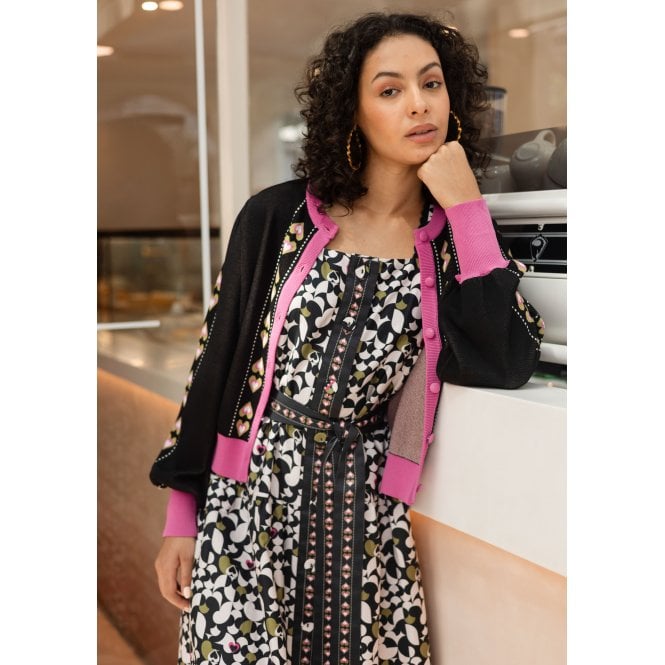 Emily Lovelock Sherry Palm Tree Pattern Cardigan