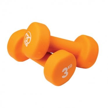 3kg Neoprene Dumbbells - Orange (Pair)