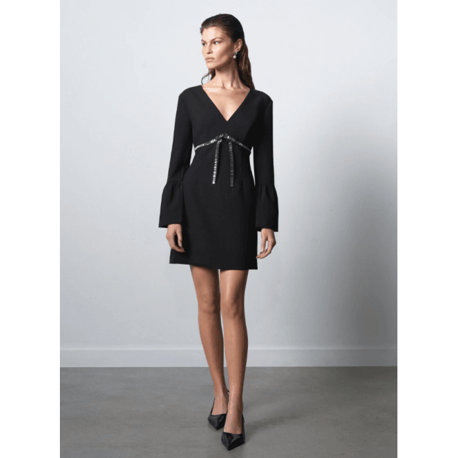 French Connection AZRA TWILL DIAMANTE BOW DRESS