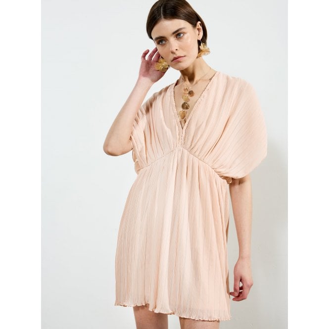 French Connection Chathia Plisse V-Neck Mini Dress