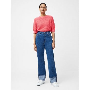 Elliot Denim Straight Leg Turn Up Jeans