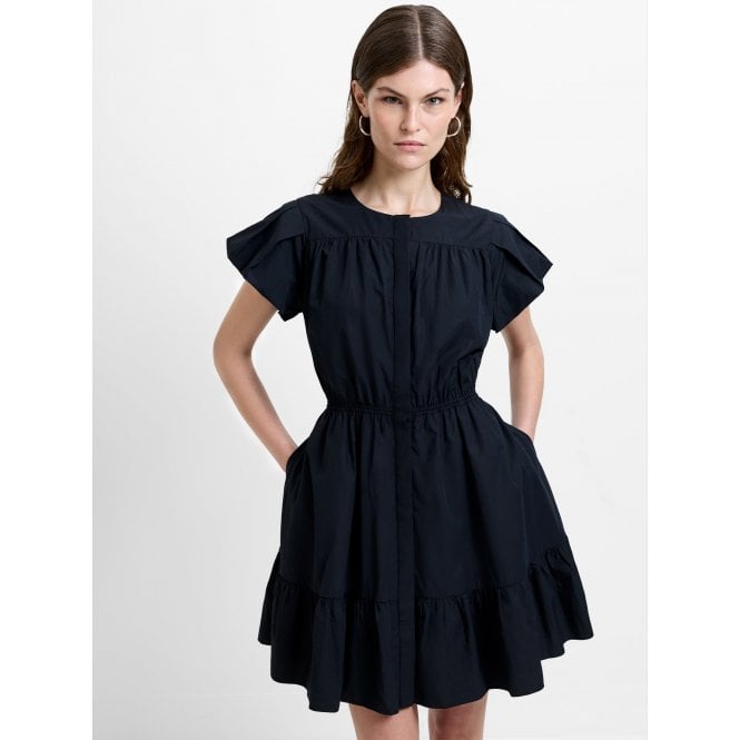 French Connection Era Poplin Flutter Sleeve Mini Dress