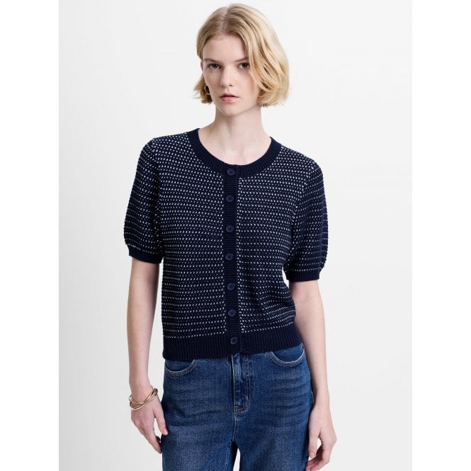 French Connection Haddie Mozart Knit Faux Button Top