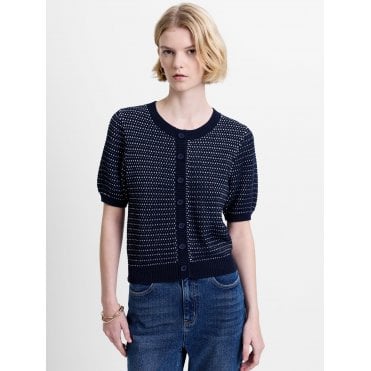 Haddie Mozart Knit Faux Button Top
