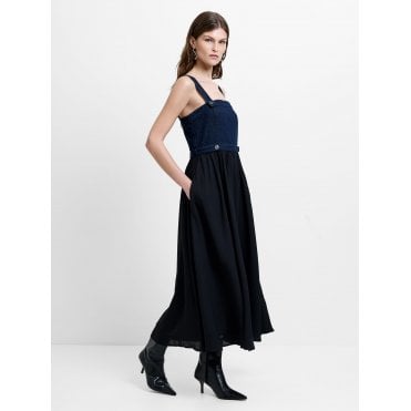 Leighton Denim Mix Midi Dress