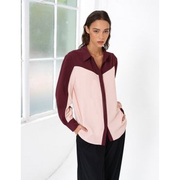 Mindy Crepe Colour Blocked Shirt