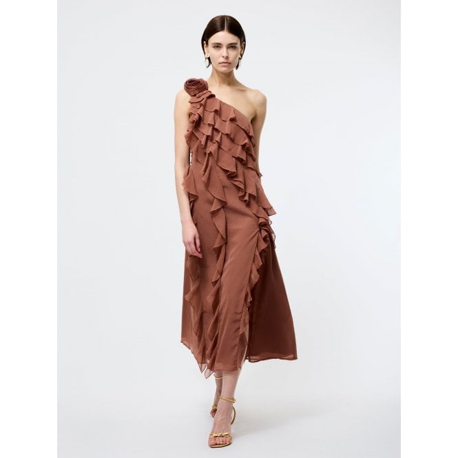 French Connection Oskar Georgette Ruffle Midi Dress