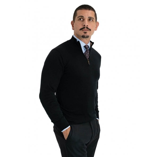 Gagliardi Cotton Cashmere Zip Neck Jumper